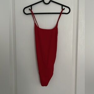 Babaton red bodysuit
